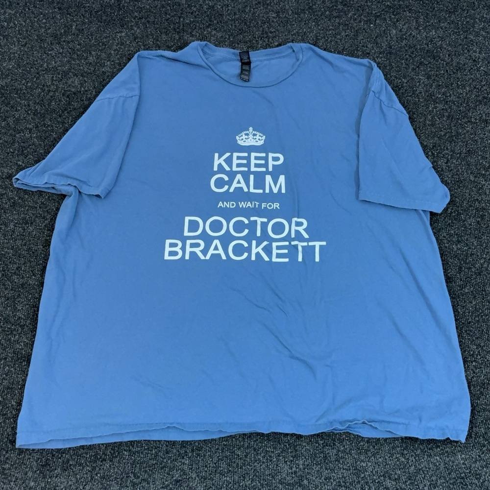 Gildan Shirt Mens 4XL Blue Keep Calm Doctor Brackett Medical Graphic T Shirt
